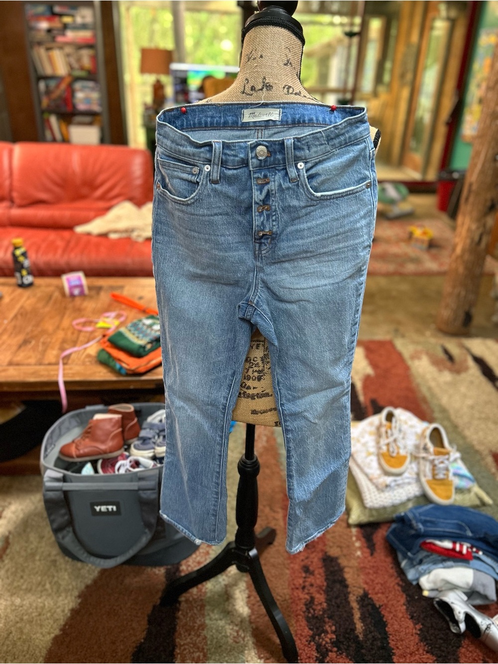 Madewell Light Blue Cropped Button-Fly Jeans